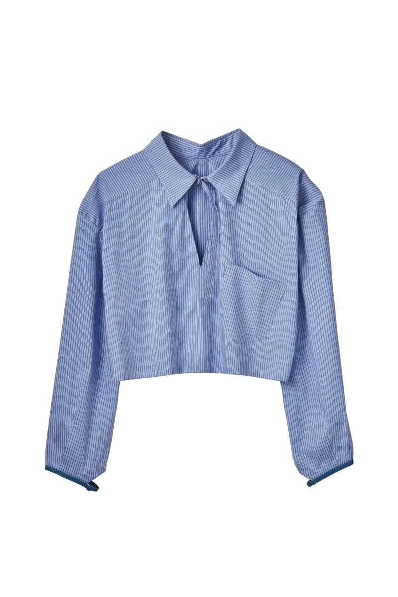 Knuth Marf - 2way stripe volume shirt / STRIPE BLUE