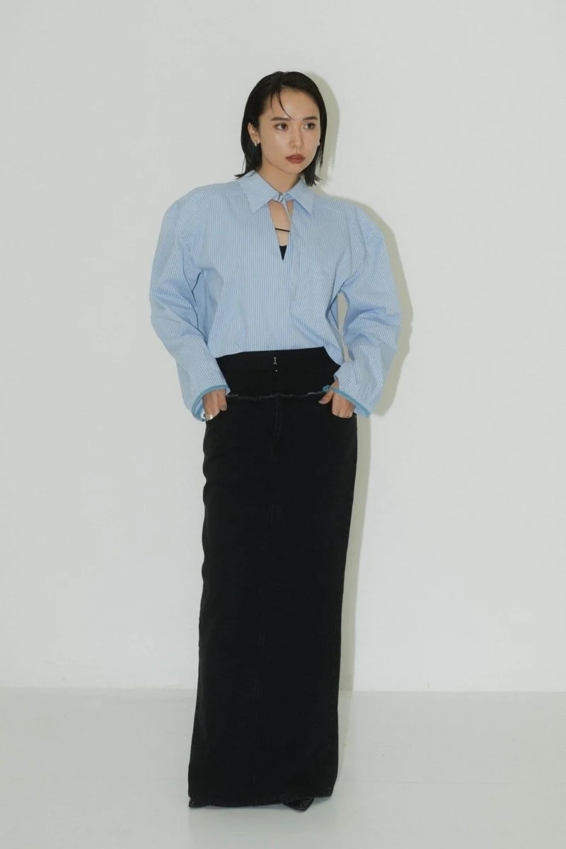 トップス knuth marf 2way stripe volume shirt 2way stripe volume shirt/stripebrown | KNUTH MARF