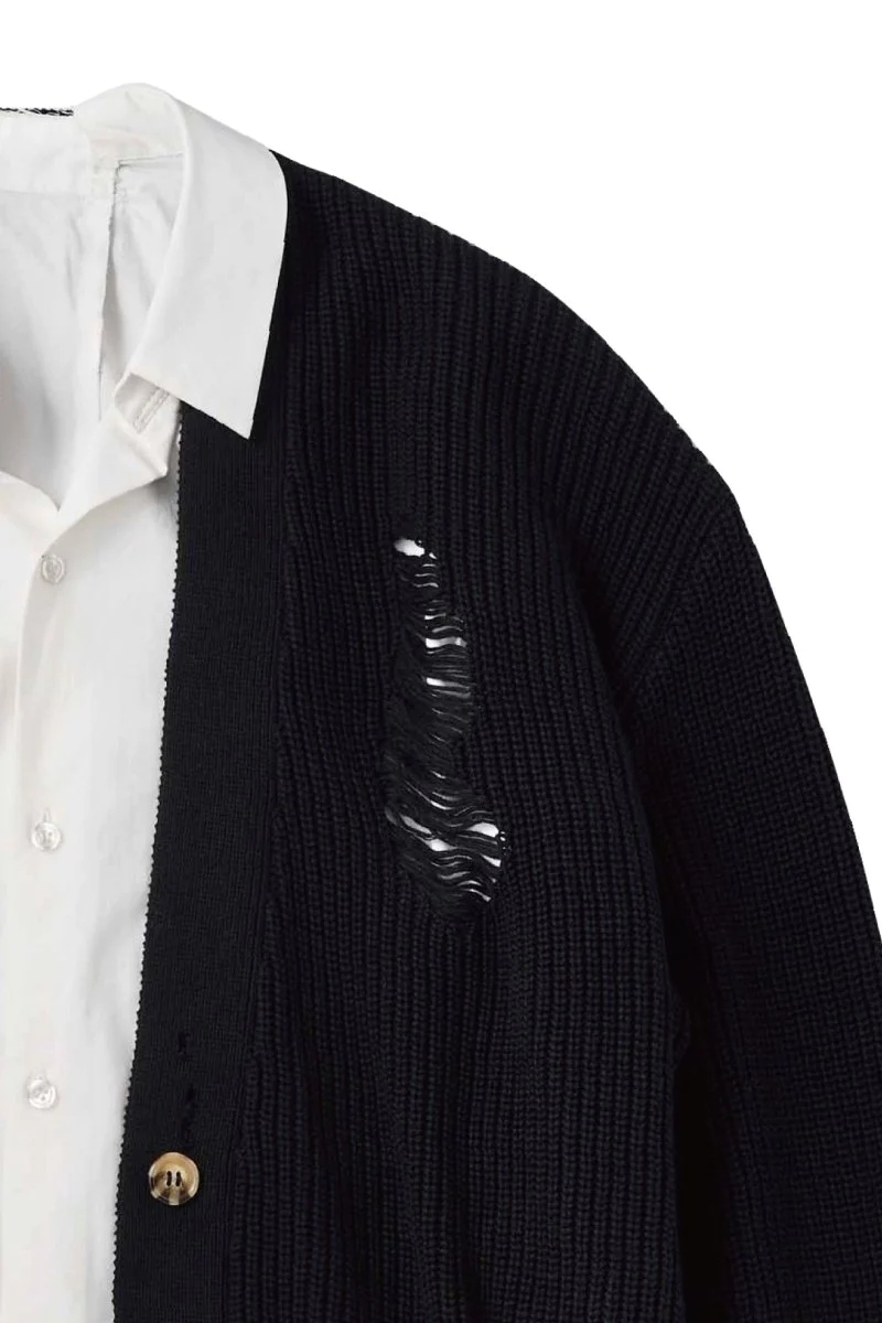 トップス Knuth Marf shirt docking damage cardigan shirt docking damage cardigan(unisex)/2color | KNUTH MARF