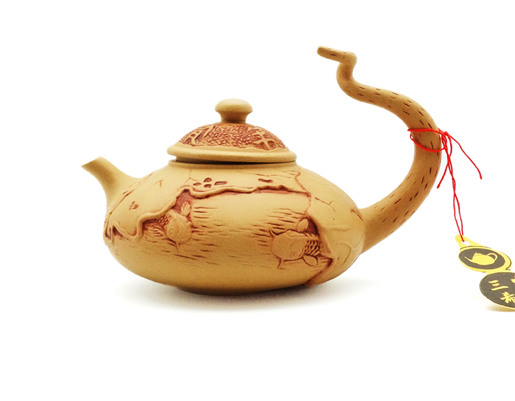 鹿港窯禮品館│意象紫砂茶壺【年年有餘】 段泥