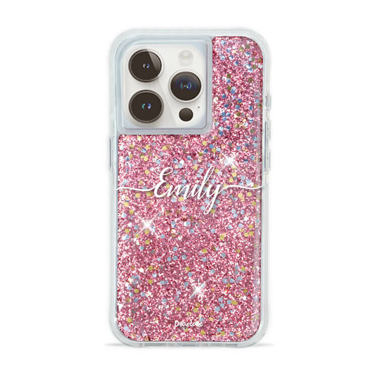 妳的姓名 粉耀撞白殼 - (訂製名字) - iPhone 客製化手機殼