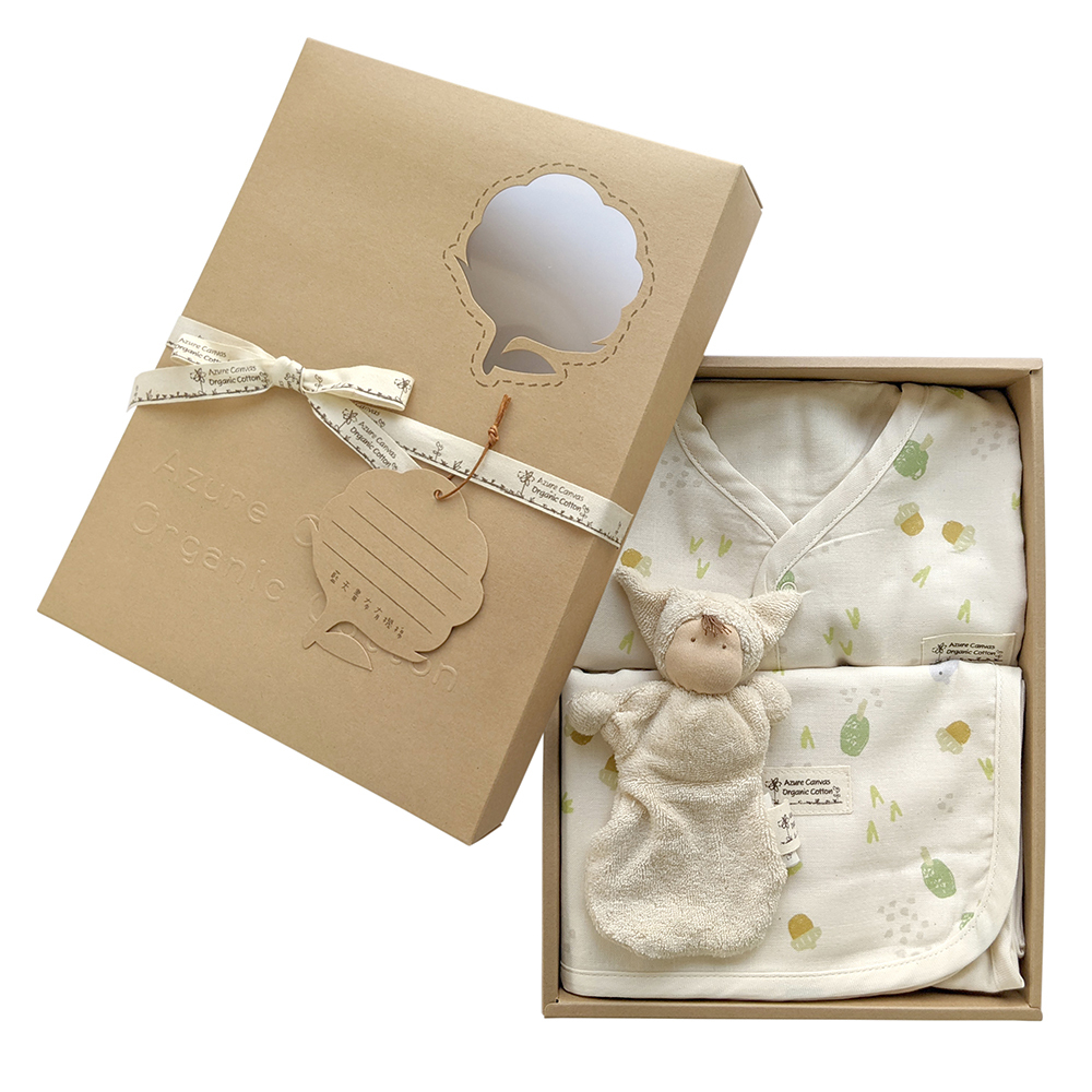 柔紗好眠嬰兒禮盒-月光兔F | 藍天畫布有機棉