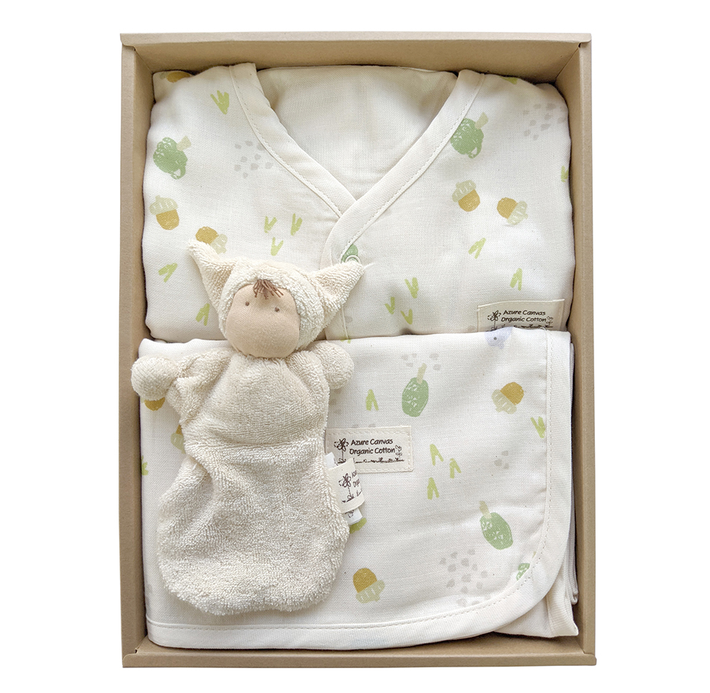 柔紗好眠嬰兒禮盒-月光兔F | 藍天畫布有機棉