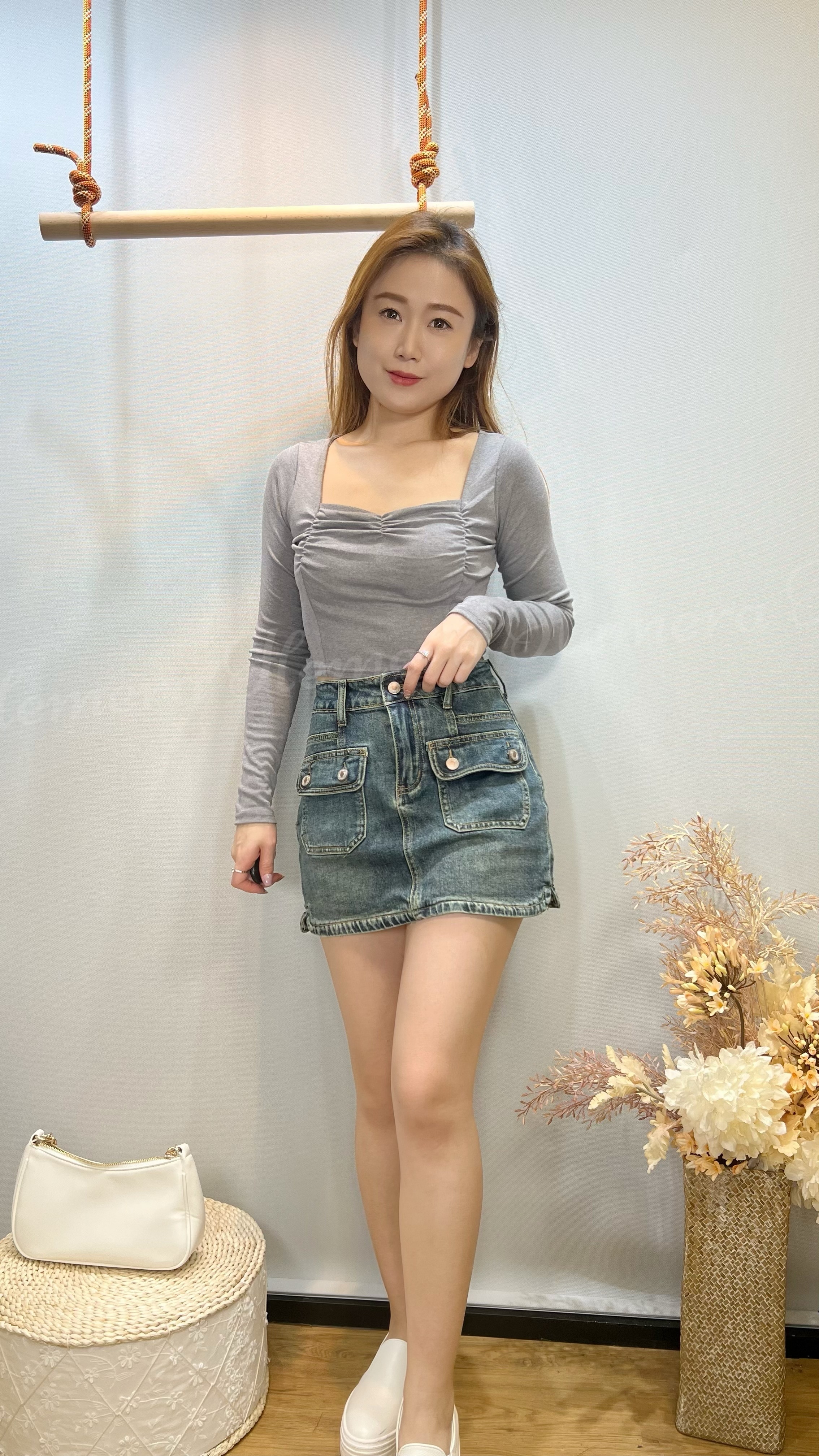 PT24W0347 休閒牛仔裙褲