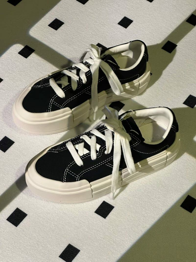 【Luxury】現貨特價 CONVERSE ALL STAR CRUISE UU鞋 低筒 厚底 增高 解構 奶油底 黑白 女鞋  A08789C