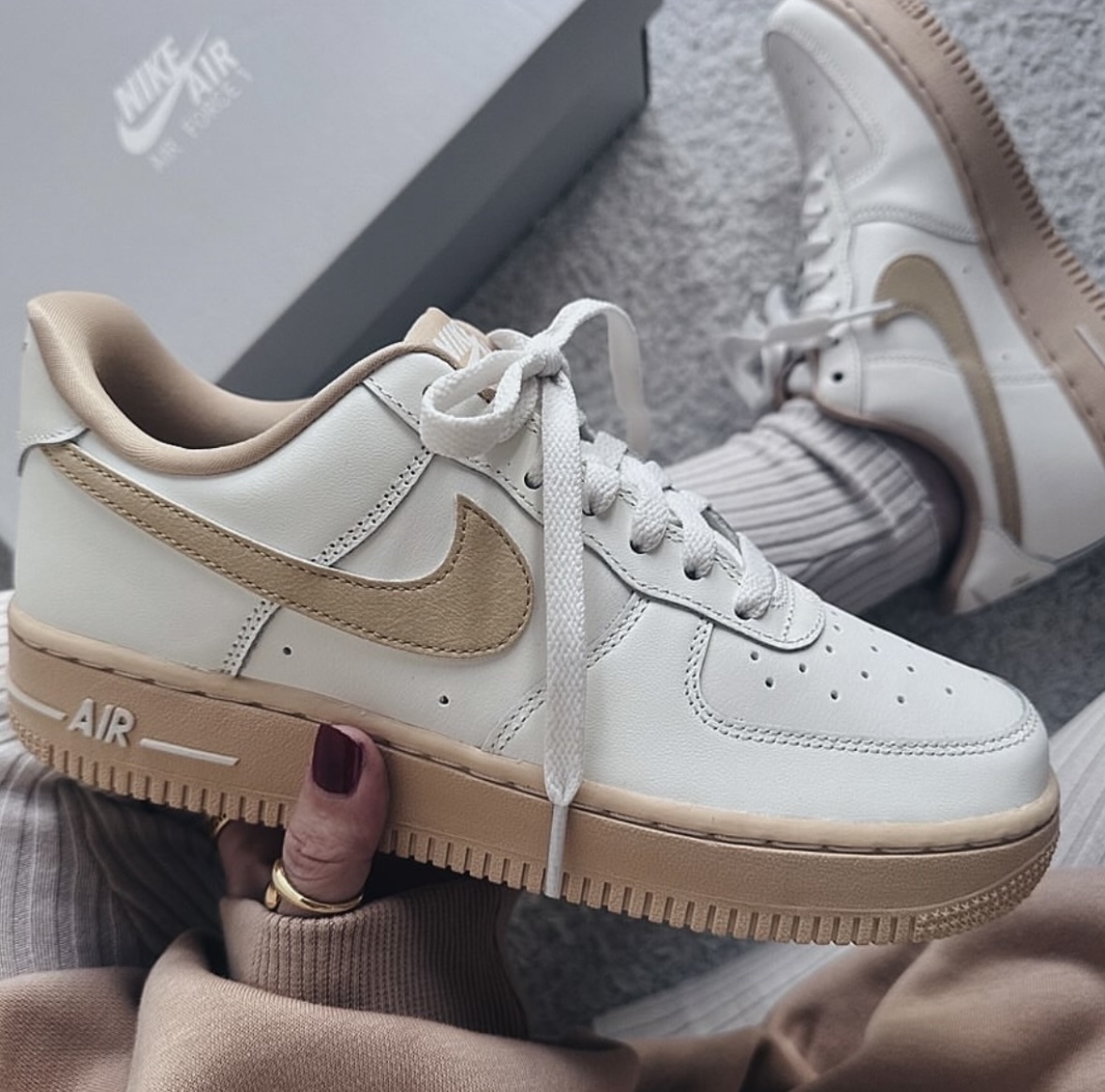 Nike Air Force 1 AF1 焦糖牛奶 奶茶色 白色 皮革 厚底 FZ3597-133/預購