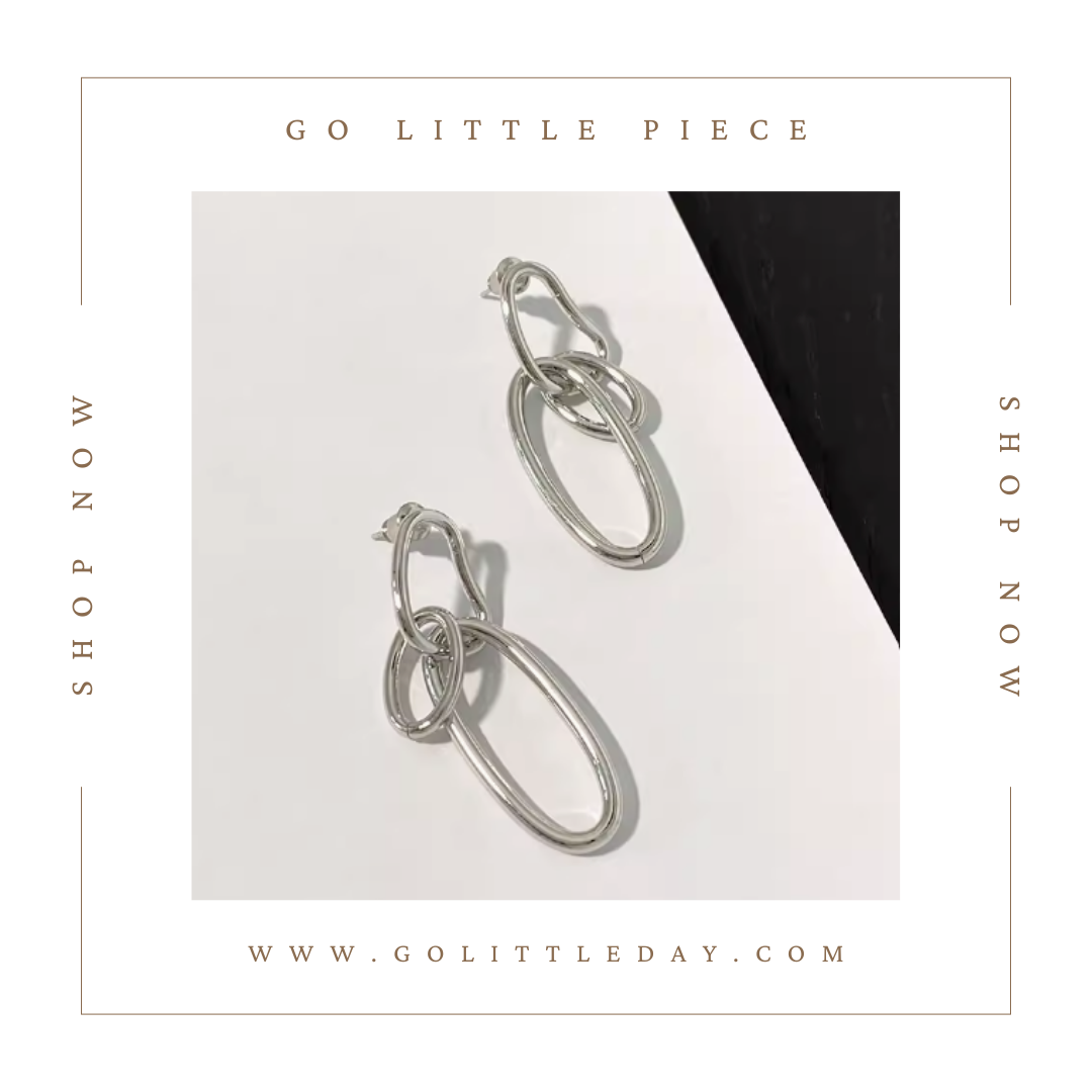 Go Little Piece 韓國 幾何設計 925 針線金屬耳環 (逢星期日截單後14-21個工作天發貨) -  131