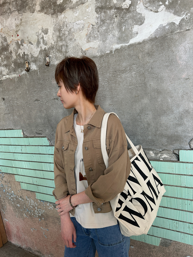 超美奶油杏色百搭斜紋棉外套 ⚡️搶現貨 ⚡️