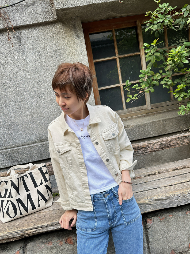 超美奶油杏色百搭斜紋棉外套 ⚡️搶現貨 ⚡️