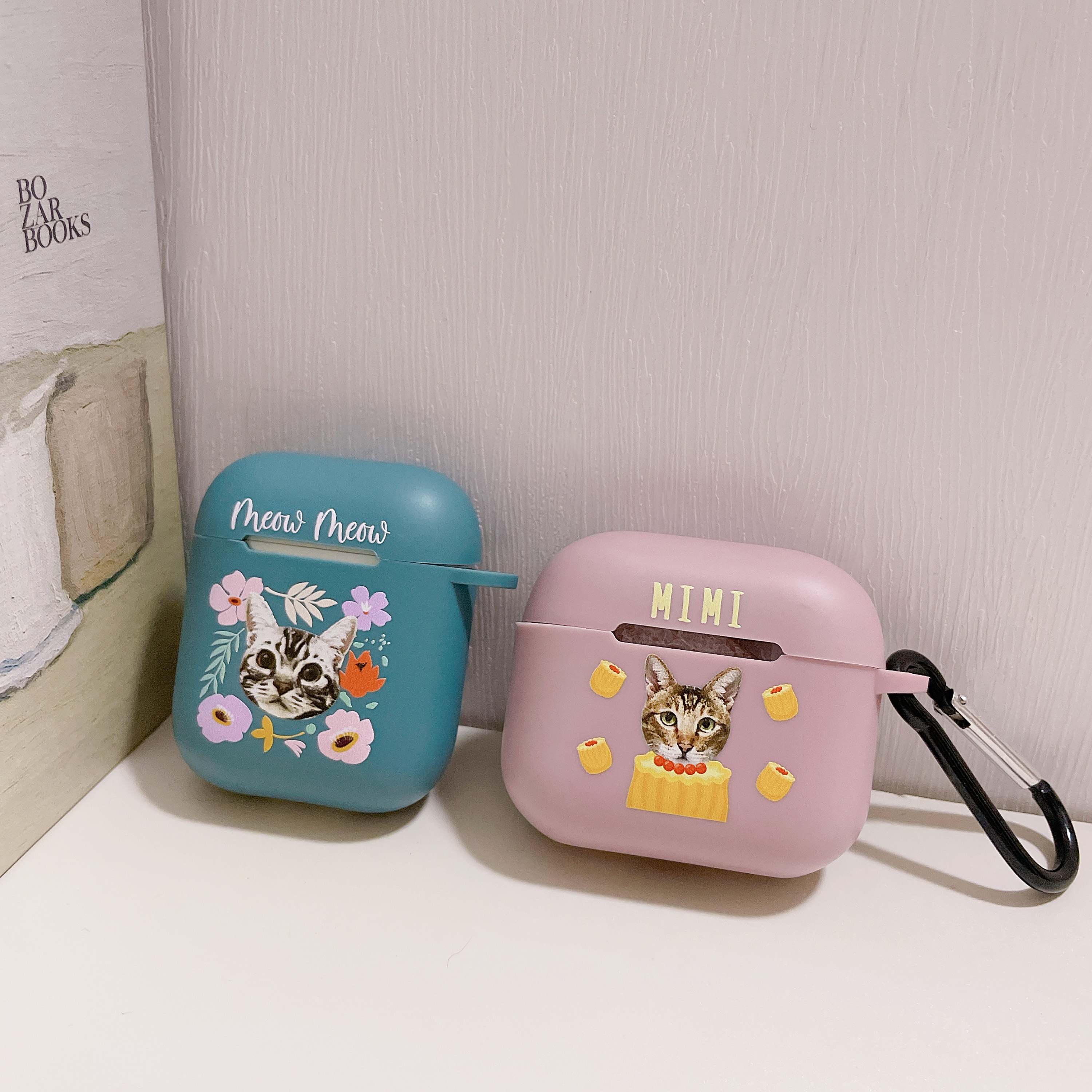 客製寵物耳機殼 (湖水綠/豆沙粉紅)