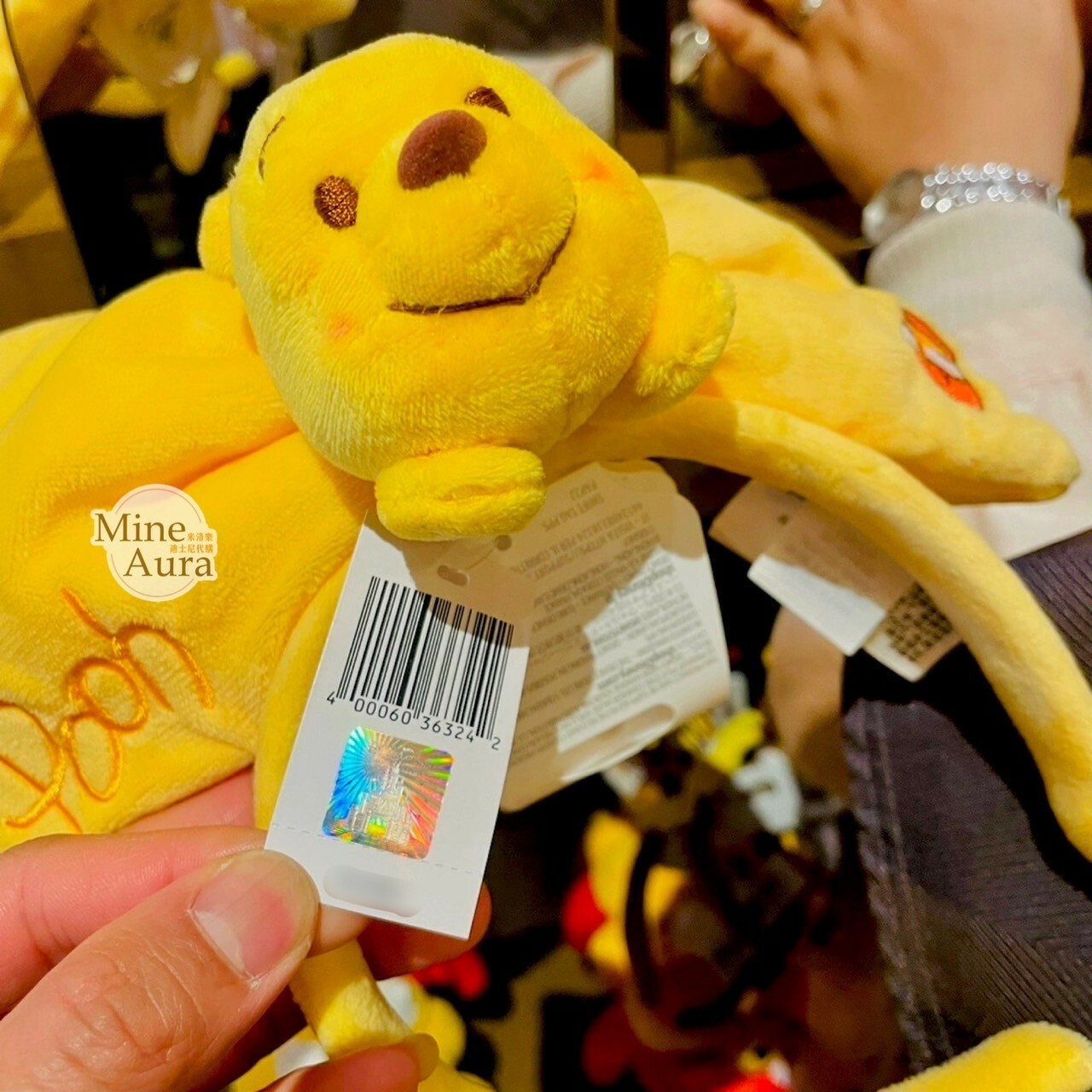 小熊維尼 Winnie the Pooh 立體絨毛 蝴蝶結 大頭 造型 髮圈 髮箍 -上海迪士尼樂園