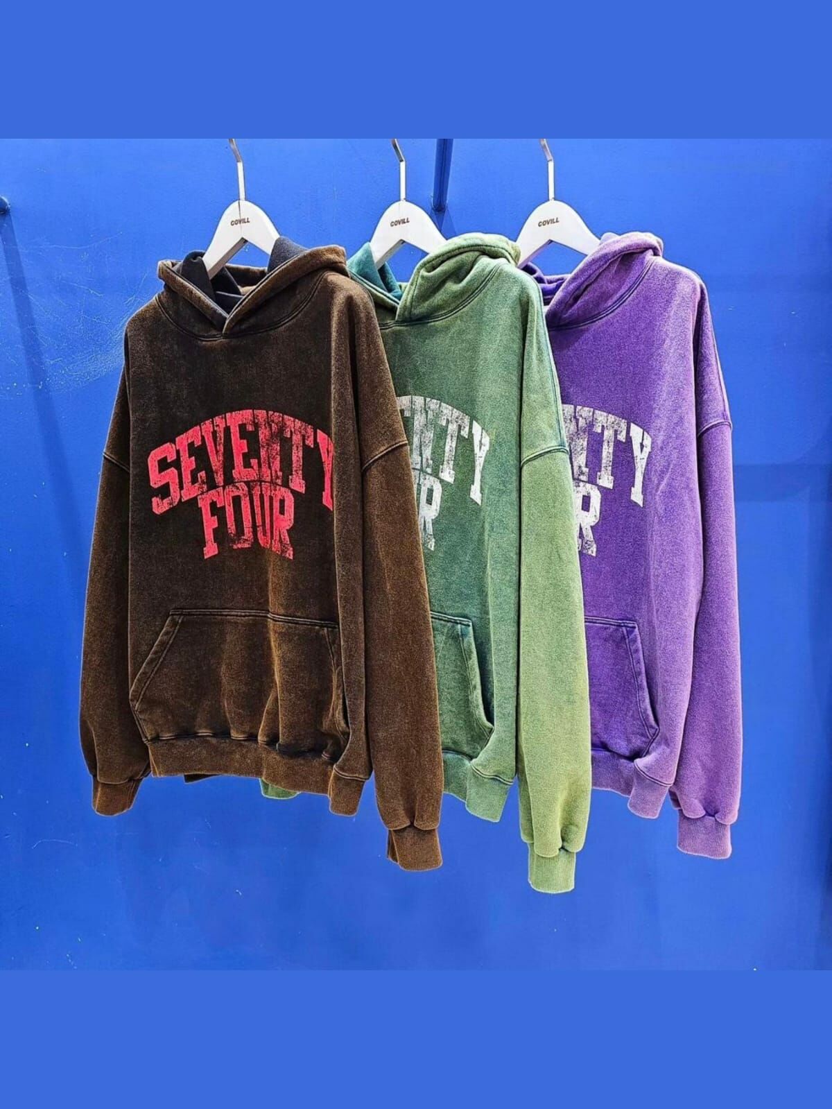 洗水英文字連帽衛衣 COVILL-084T