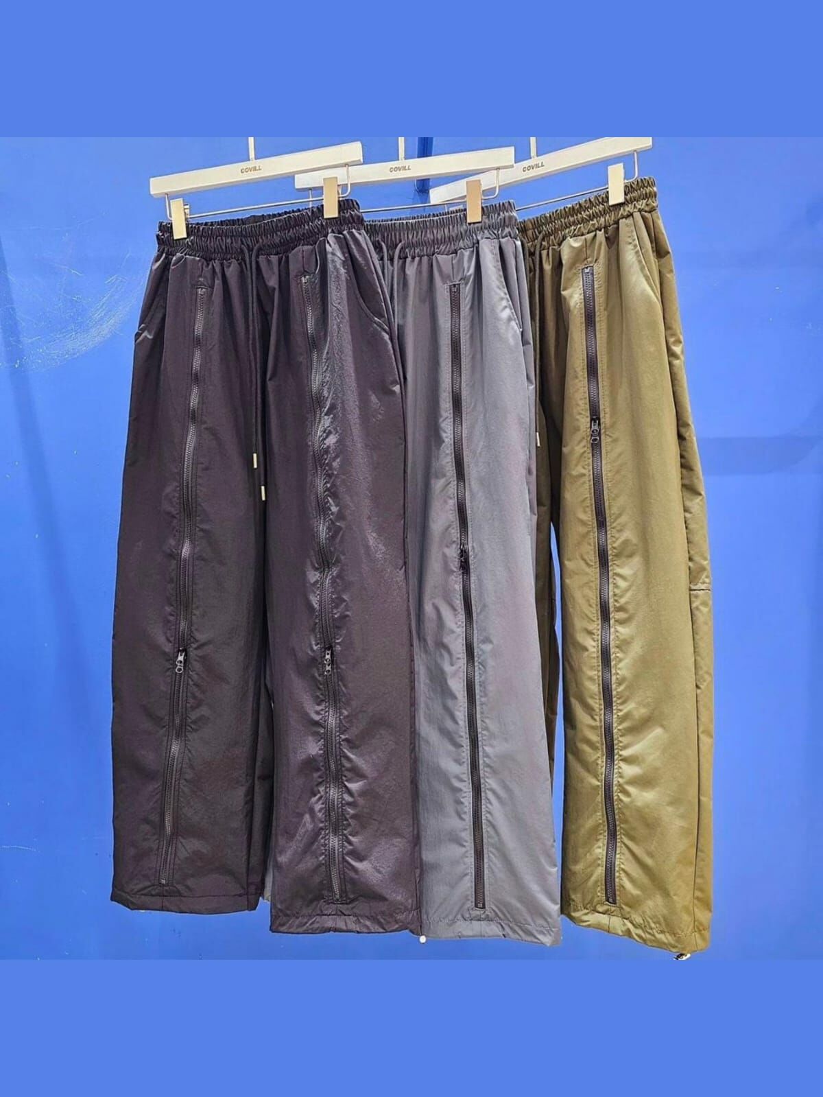 淨色拉鍊可束腳鬆身褲 COVILL-085P