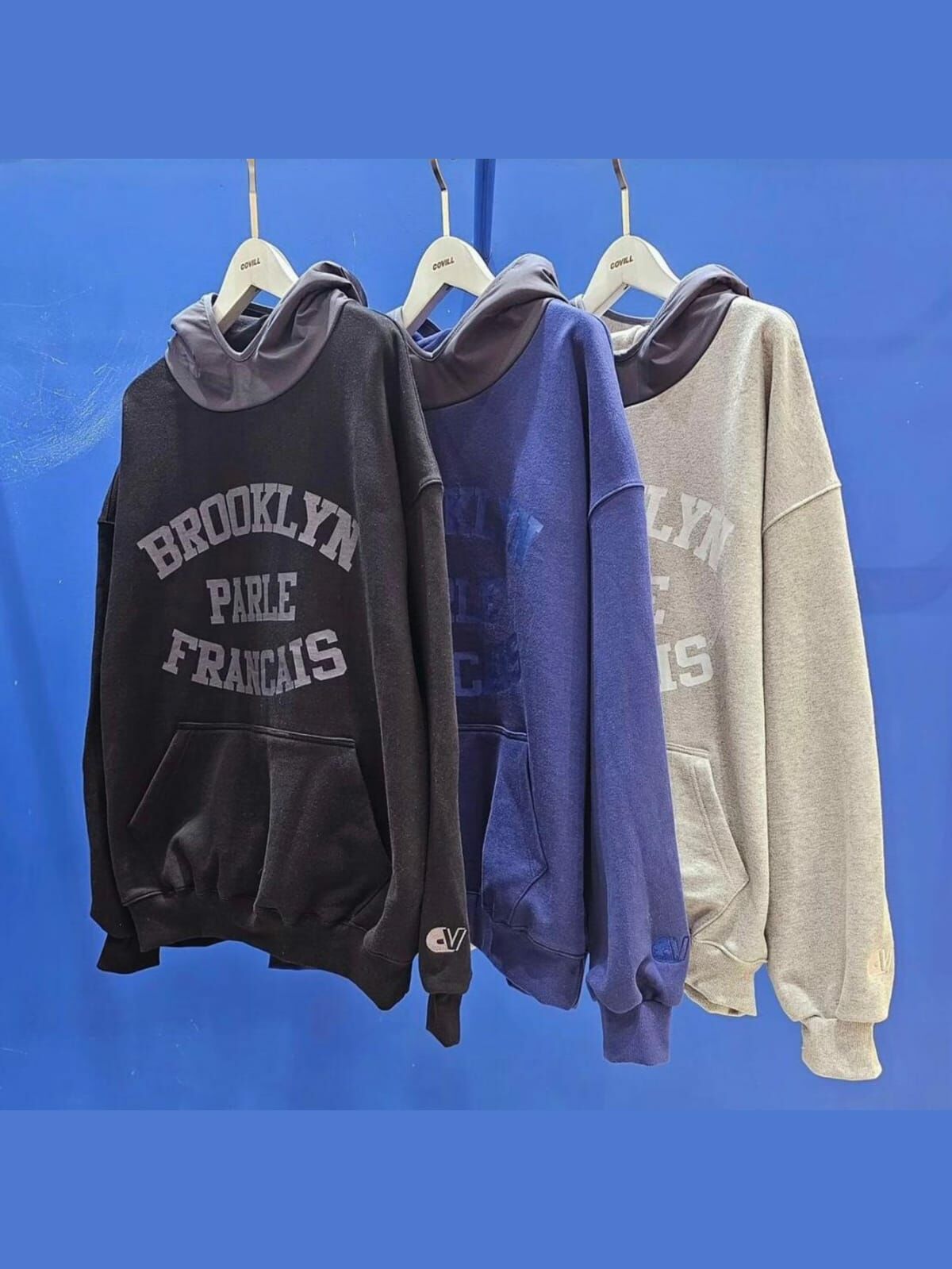 拼色英文字連帽衛衣 COVILL-089T