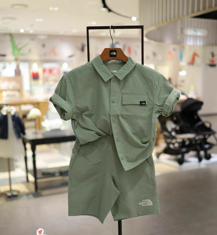 廠單 The north face泡泡紗速乾布料襯衫親子套裝