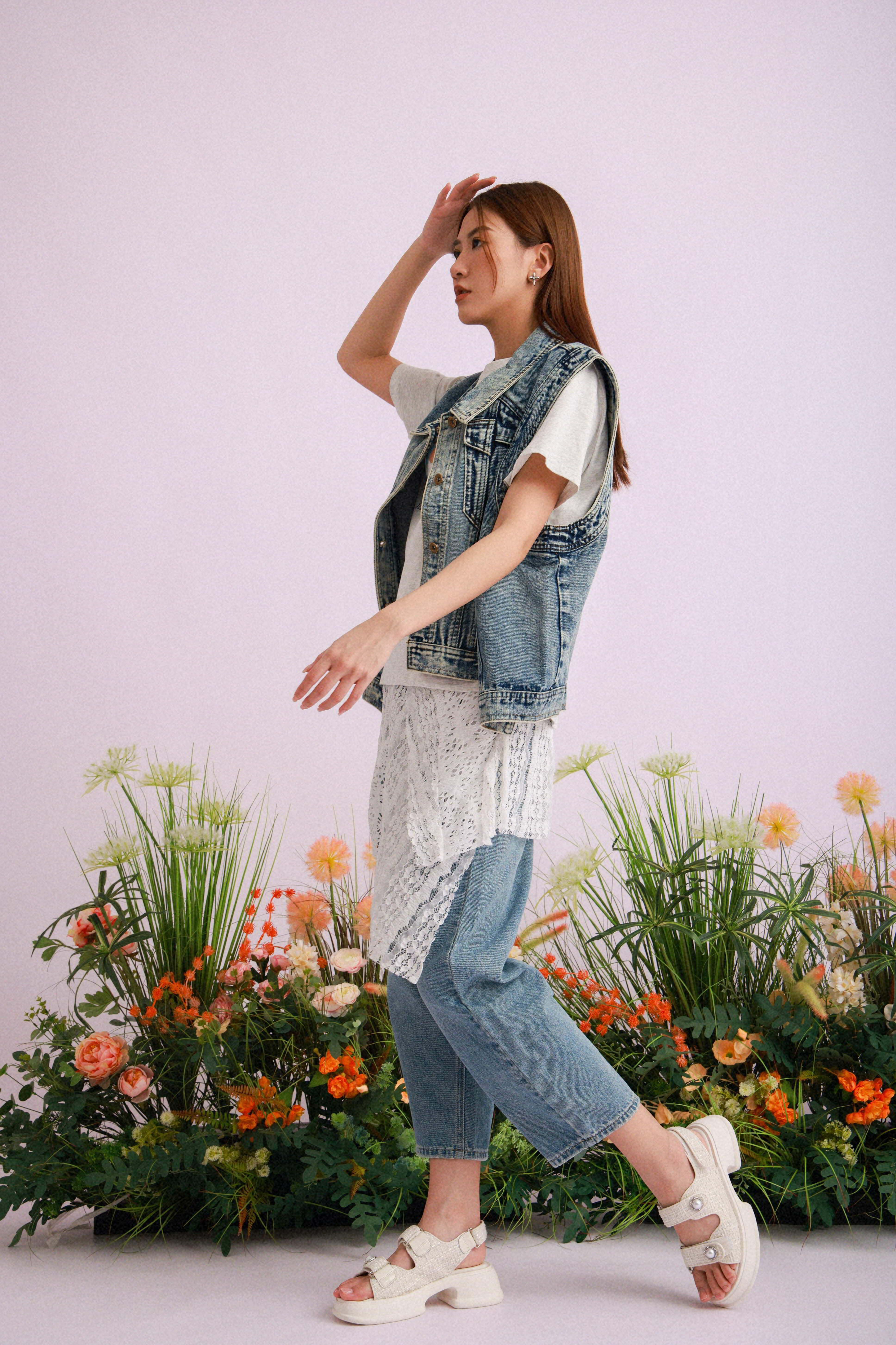 造型 782（背心＋Tee＋蕾絲配飾＋牛仔褲）