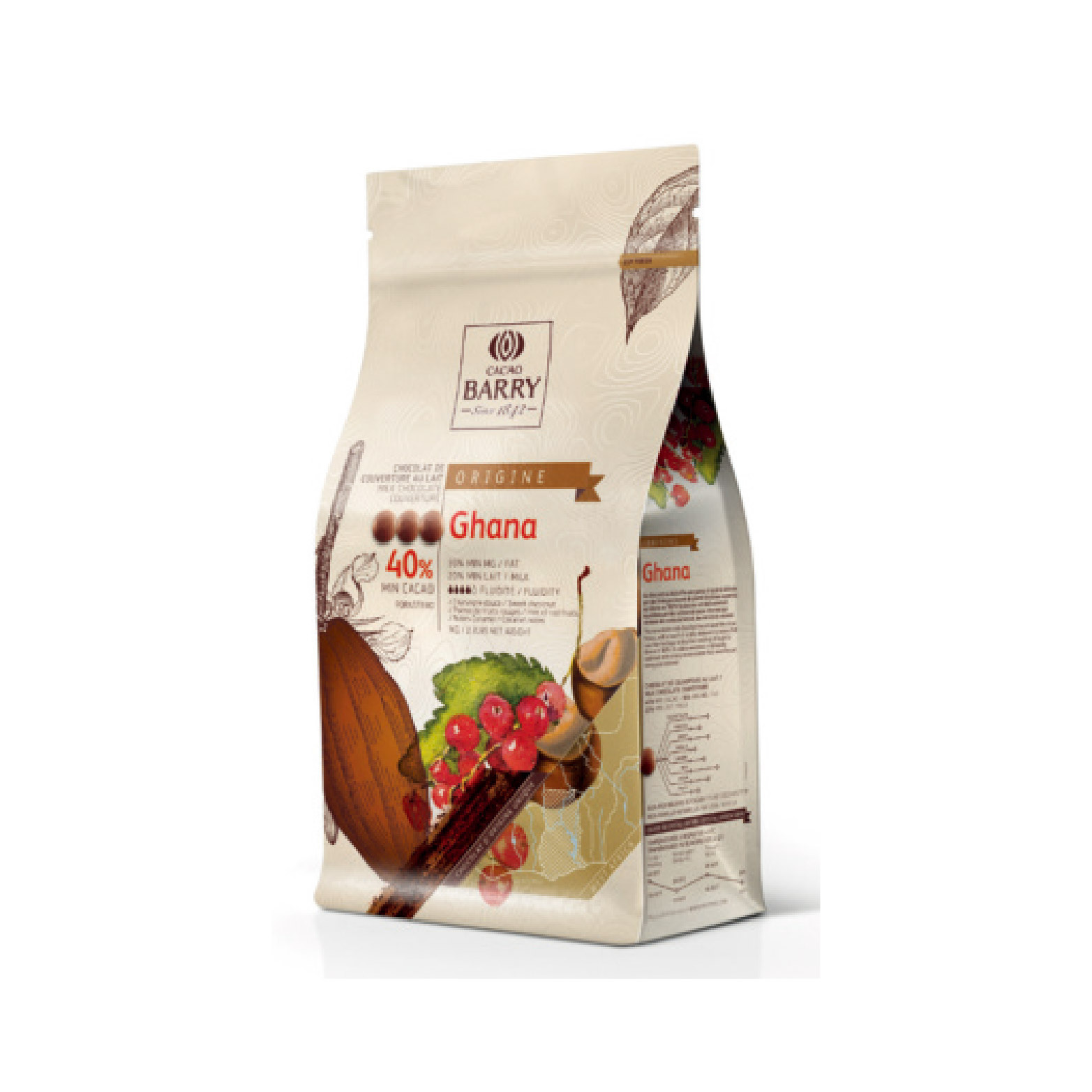 [ 頂級巧克力 ] 法國CACAO BARRY  40.5%迦納牛奶調溫巧克力 (鈕扣狀)