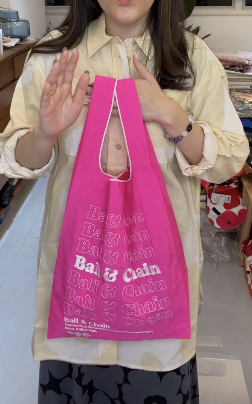 代購現貨 | BALL & CHAIN shopping bag | 桃紅色背心袋