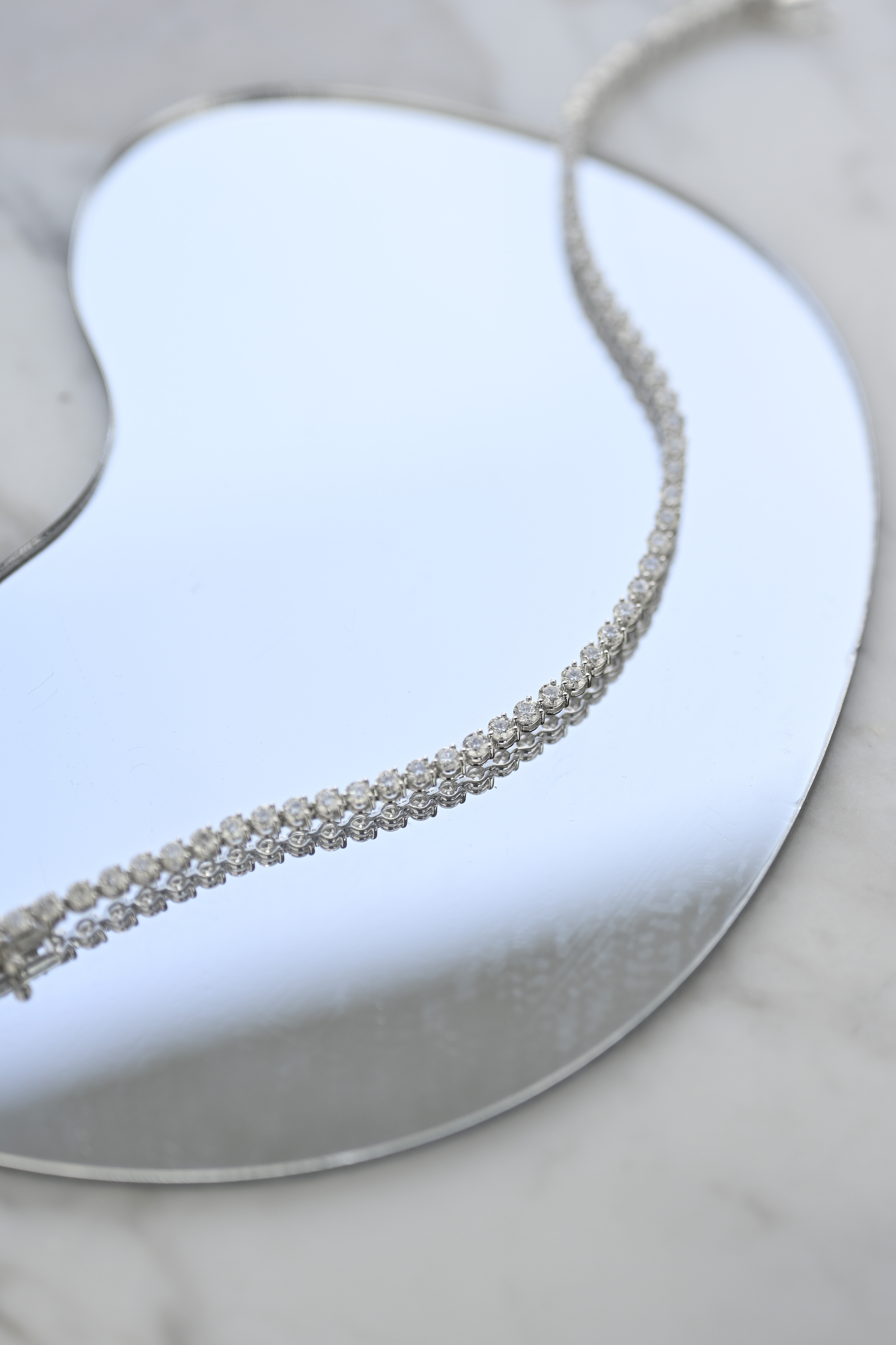 18K Three Prong 2.5mm tennis bracelet