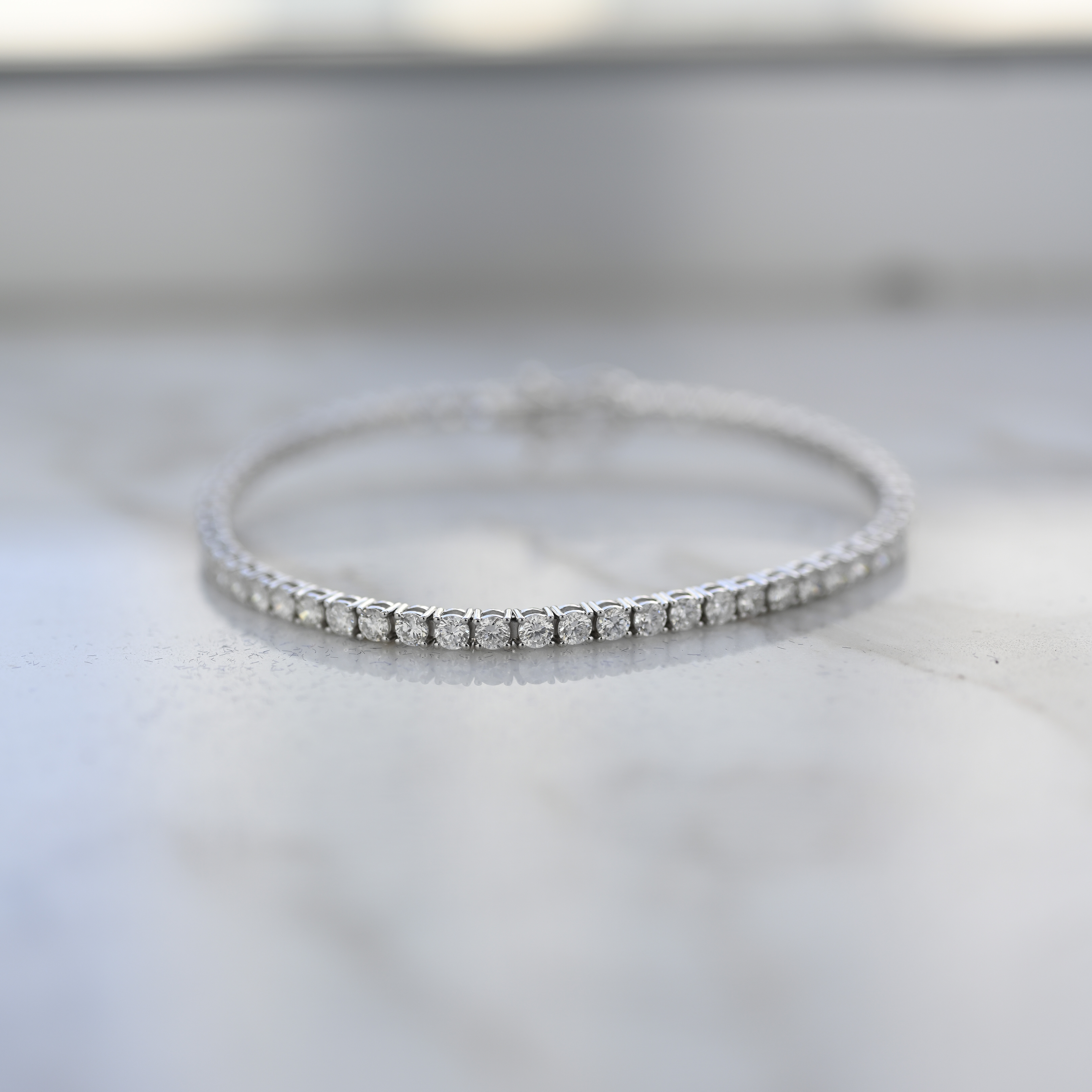 18K Four Prong 2.5mm Tennis Bracelet