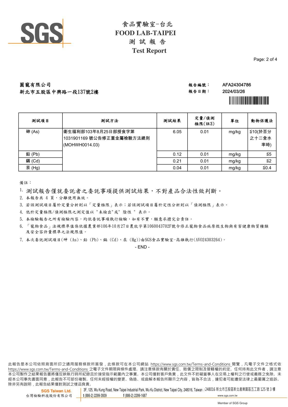 卡尼柳葉魚凍乾零食SGS檢驗報告