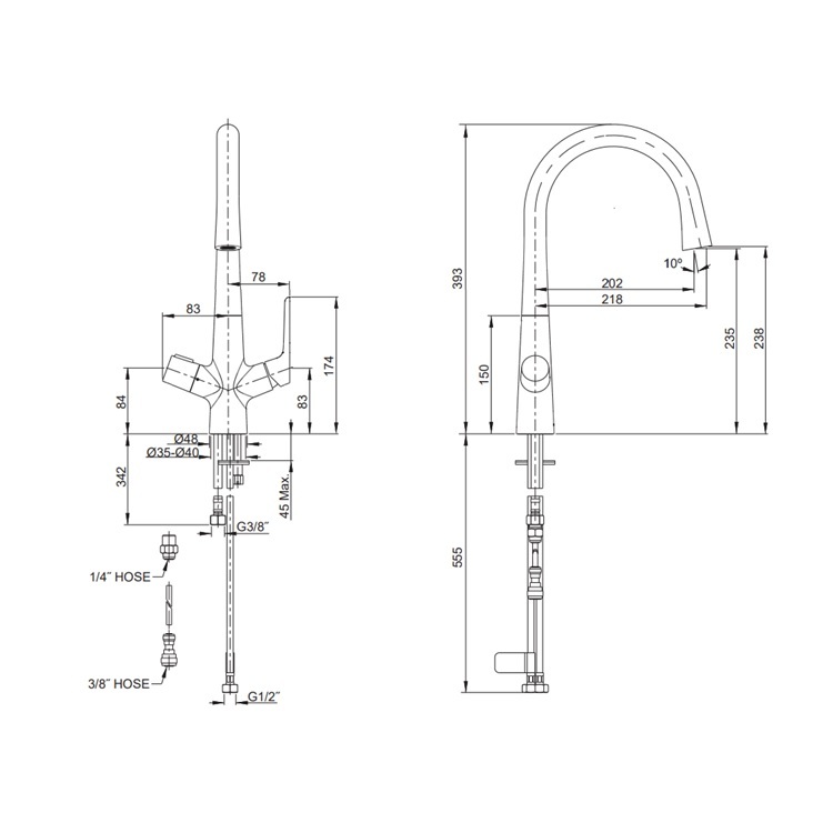 Kohler "Carafe 2.0" K-76372T-4-CP Kitchen Faucet