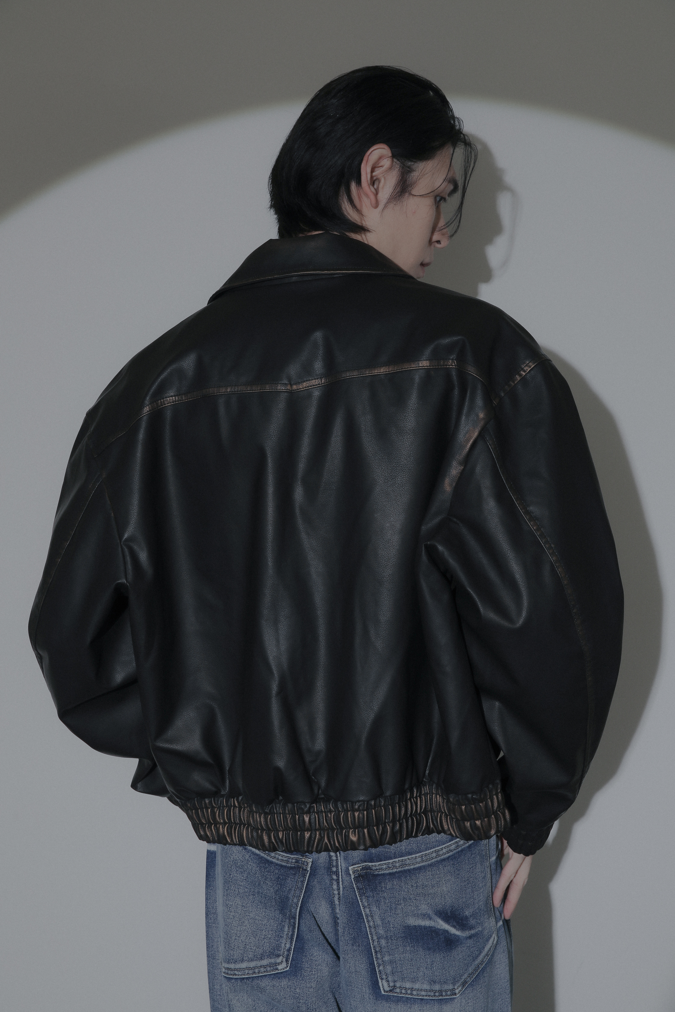 【Discount】Garment Wash Leather Jacket #皮外套