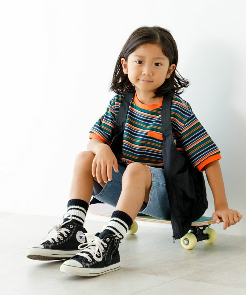 日本 MYD 粗細條紋 純棉短袖上衣 M420114