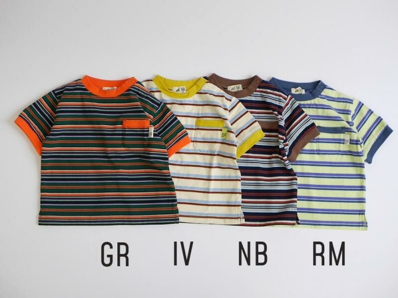 日本 MYD 粗細條紋 純棉短袖上衣 M420114