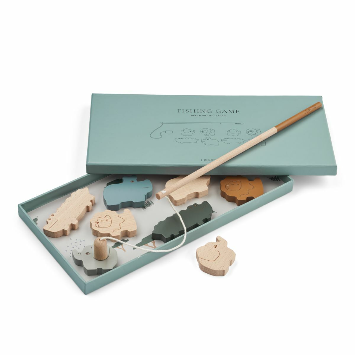 丹麥Liewood 磁鐵釣魚遊戲 - Safari / Golden Caramel Multi Mix