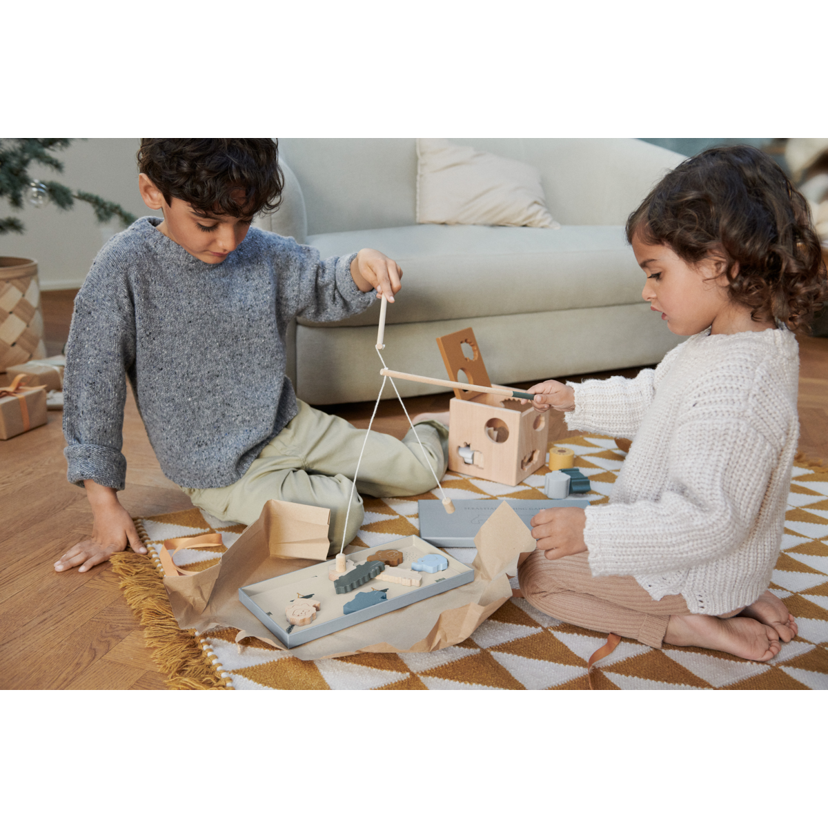 丹麥Liewood 磁鐵釣魚遊戲 - Safari / Golden Caramel Multi Mix