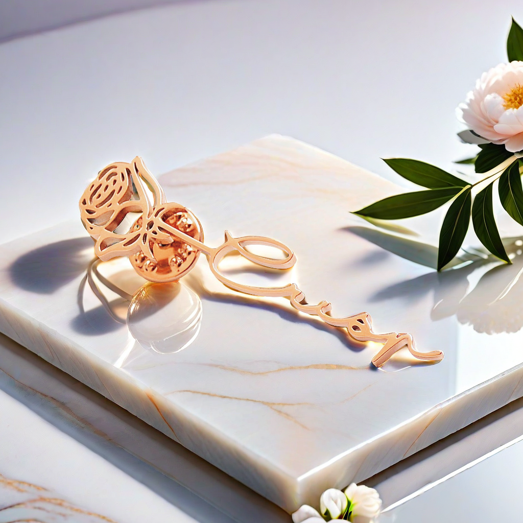 誕生花 人名定製胸針 (兄弟襟花)