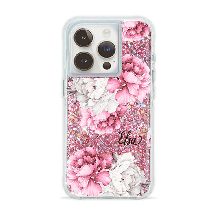 溫柔女孩 粉耀撞白殼 - (訂製名字) - iPhone 客製化手機殼