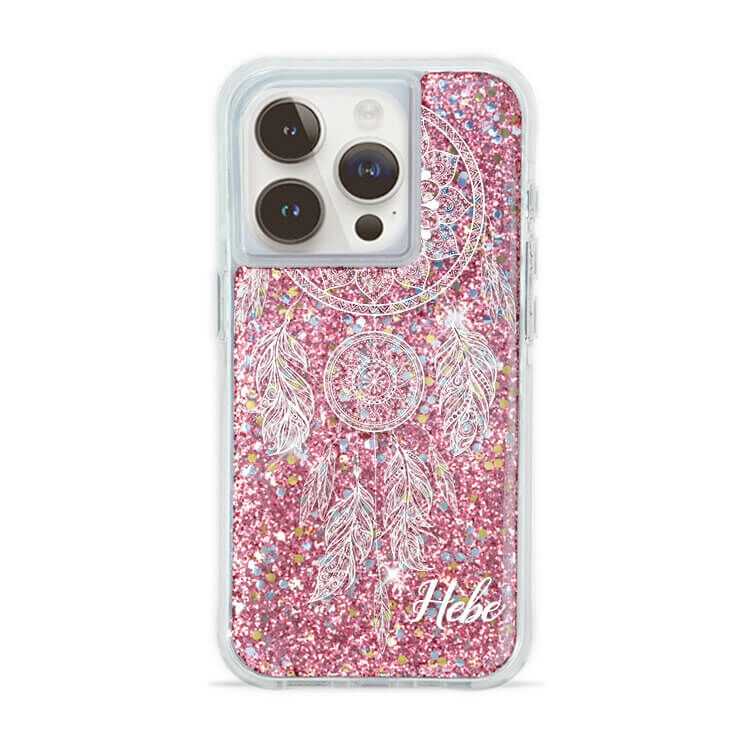 淡粉玫瑰 粉耀撞白殼 - (訂製名字) - iPhone 客製化手機殼