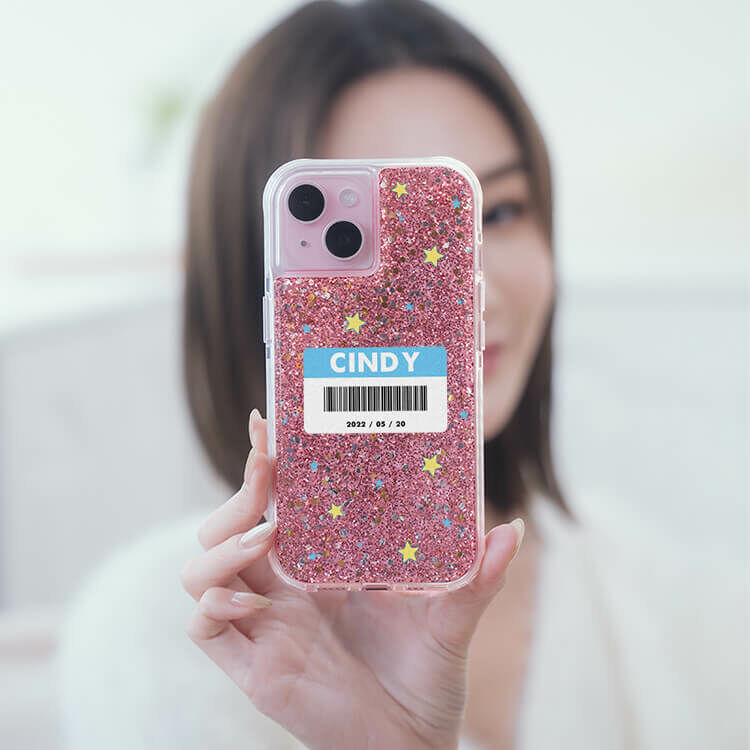 可愛載具 粉耀撞白殼 - (訂製名字) - iPhone 客製化手機殼