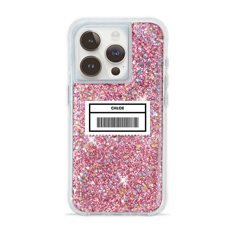 專屬載具 粉耀撞白殼 - (訂製名字) - iPhone 客製化手機殼