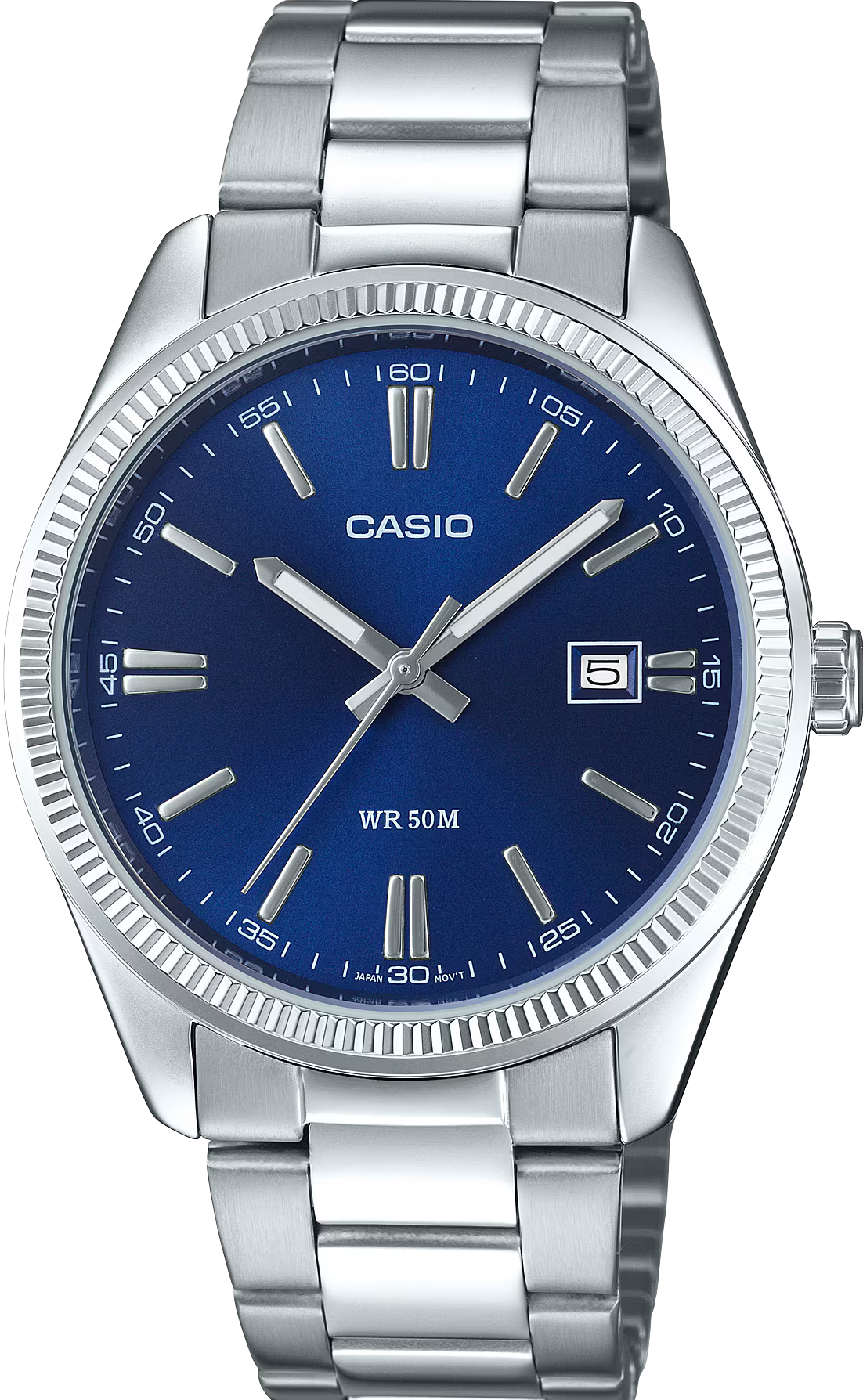 萬年鐘錶 - CASIO 卡西歐   藍色錶盤經典款指針不鏽鋼 男錶 MTP-1302PD-2AV 錶徑38.5MM