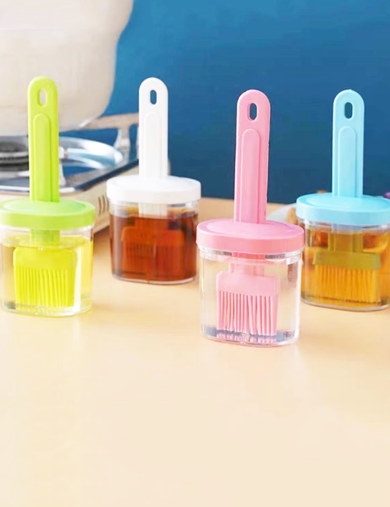 矽膠油刷附瓶小油壺 AD1059