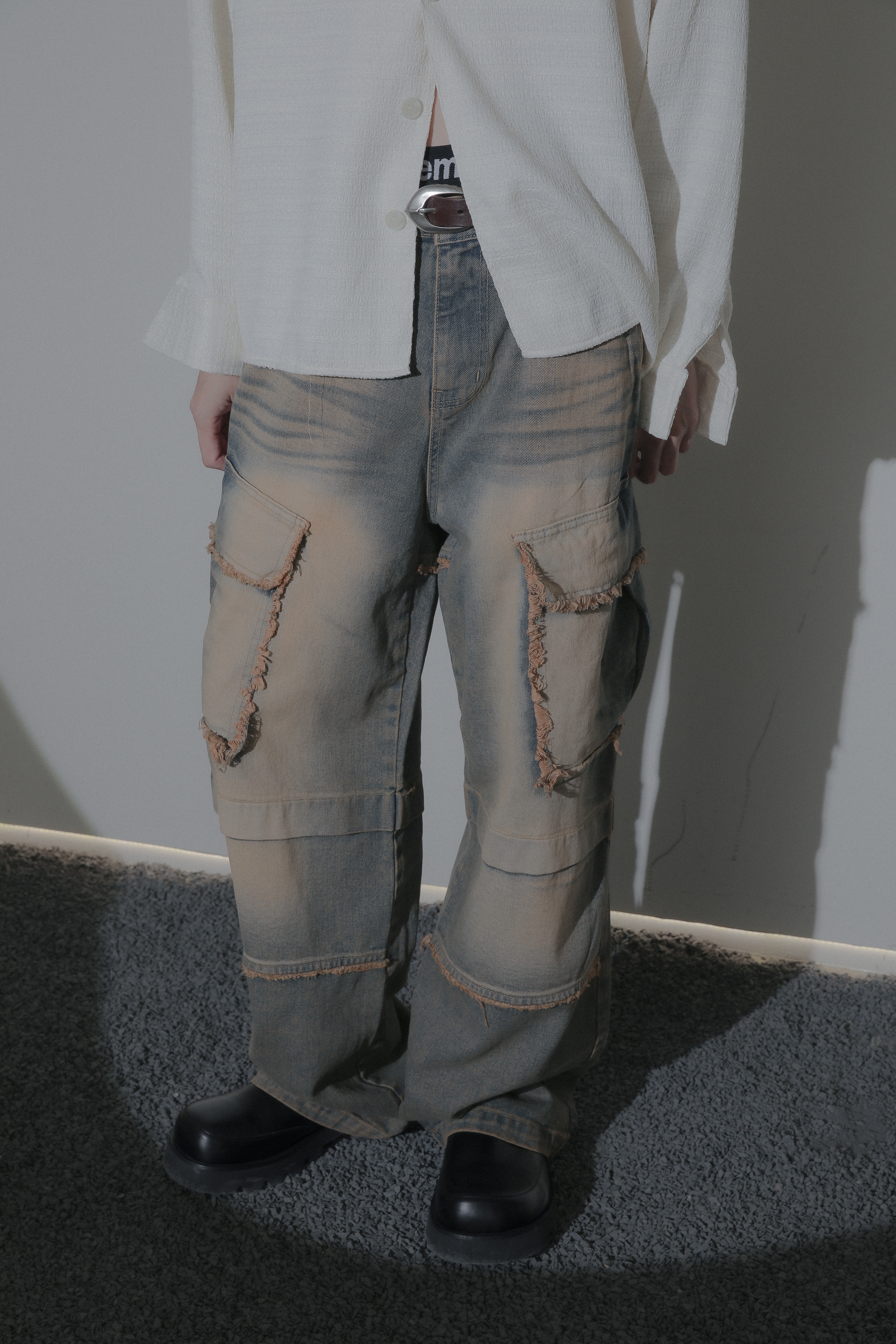 【Unisex】Franket Cargo Denim Pants #牛仔褲