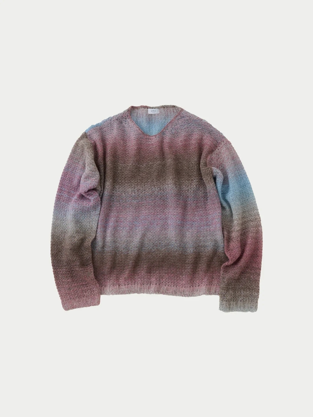 URU TOKYO - Crew neck knit / Gray×Pink