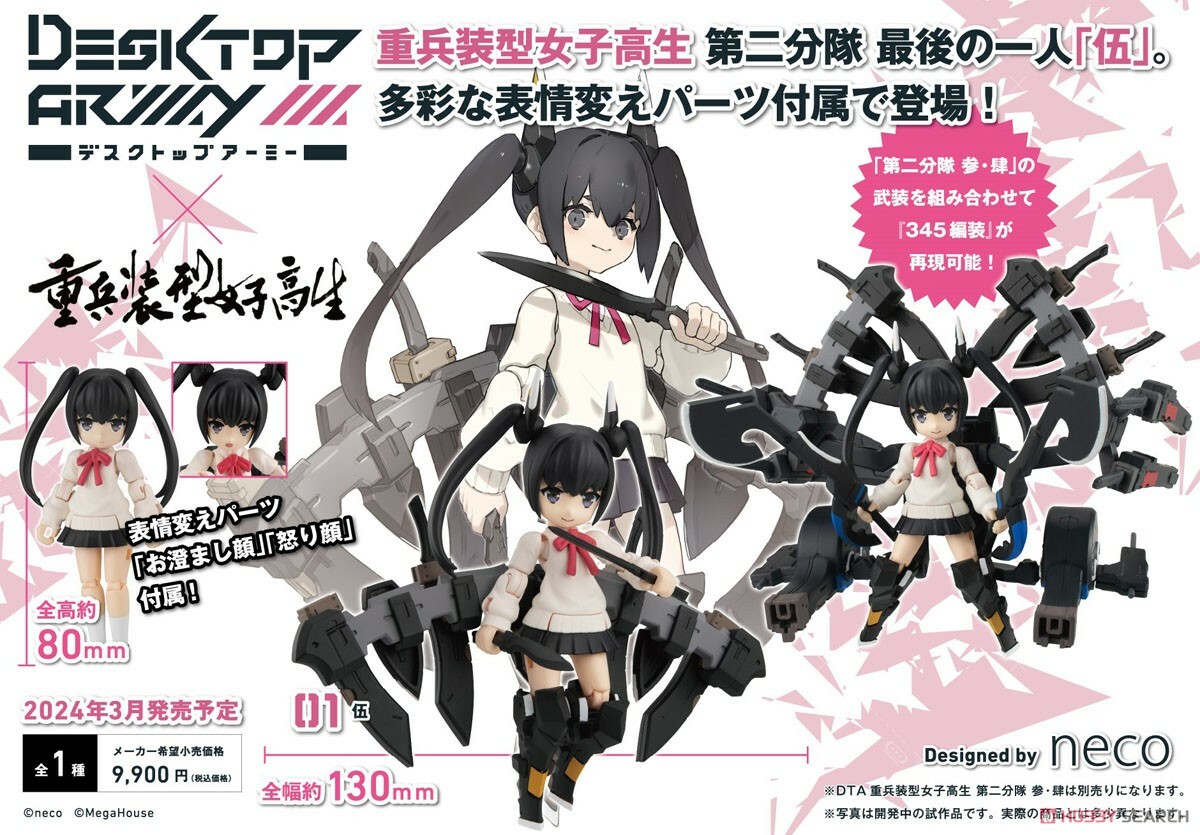 Megahouse 代理版 DESKTOP ARMY 重兵裝型女子高中生 第二分隊 伍