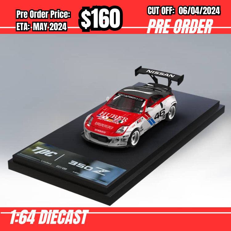 RS-$160  * Time Micro * 1:64 Nissan Fairlady Wide Body White Red #46 [OD28/03]