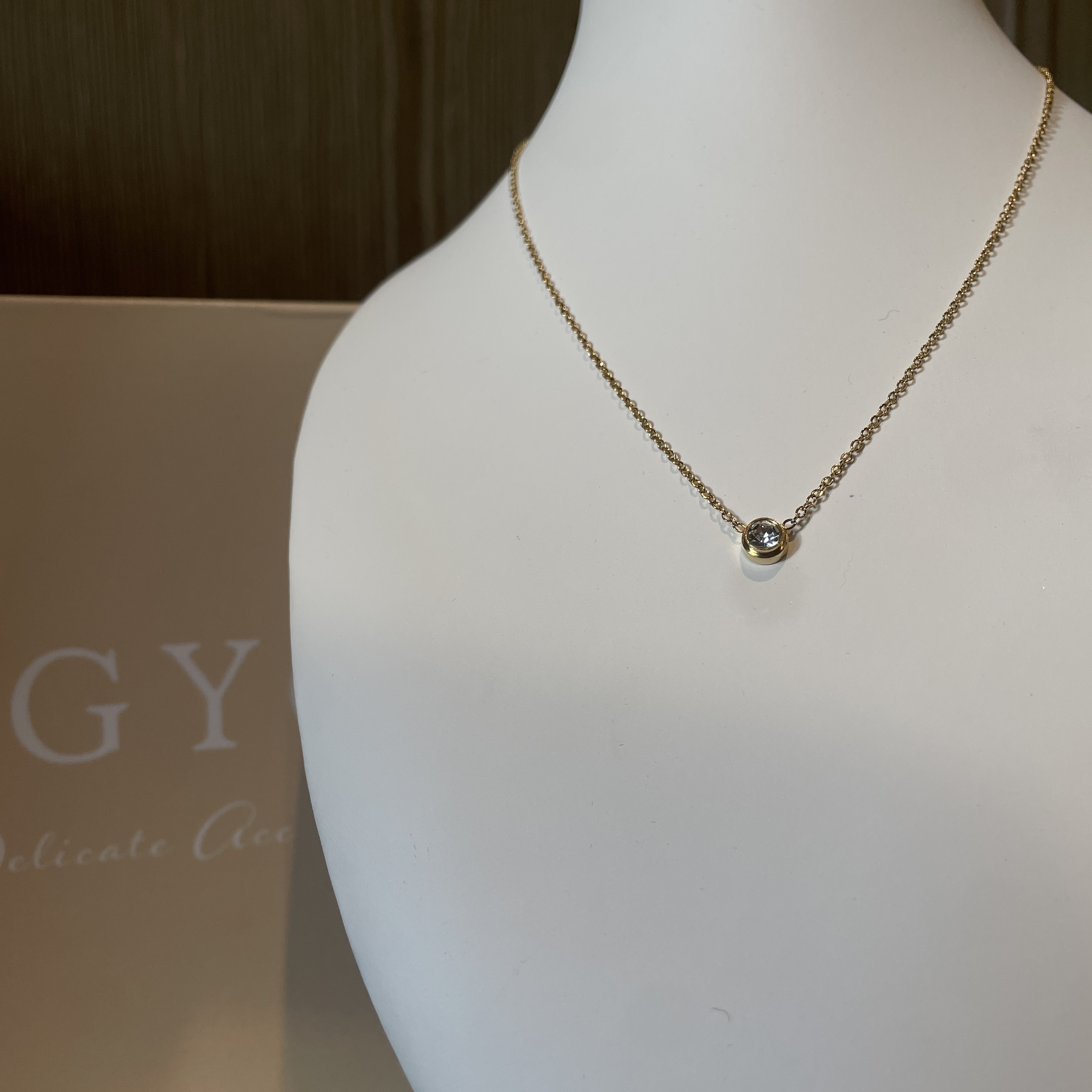 金圓水鑽 基礎經典鈦鋼項鍊款