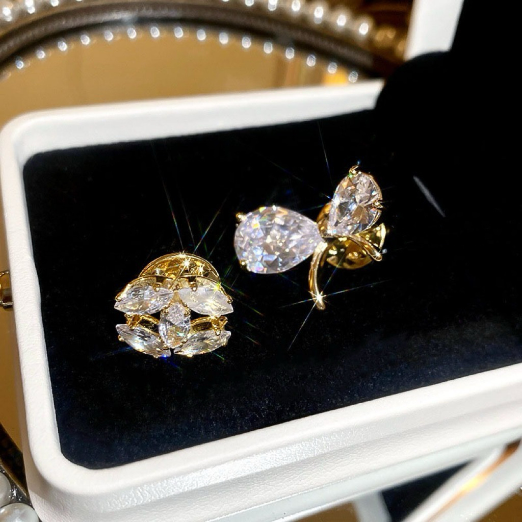 18k高奢水鑽蝴蝶結/雙c mini胸針