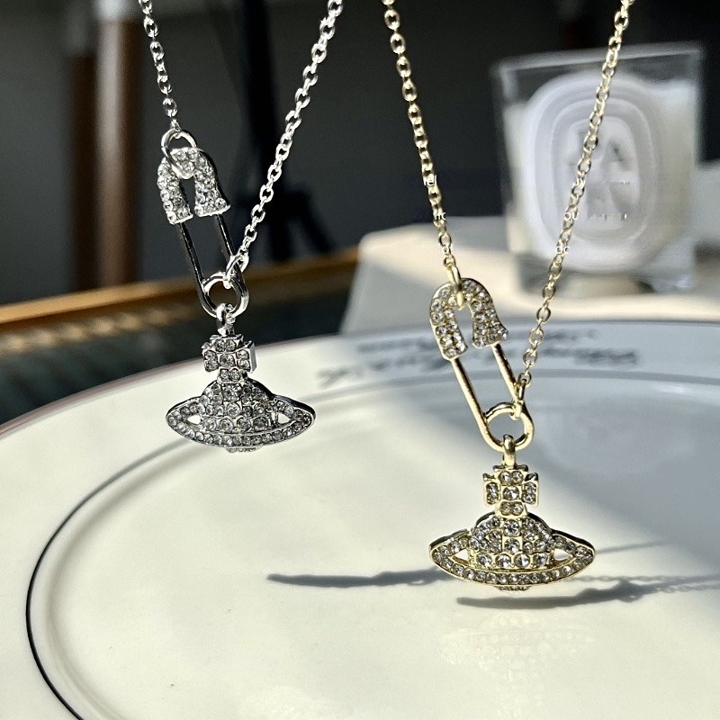 土星水鑽經典迴紋針 定製滿鑽項鍊