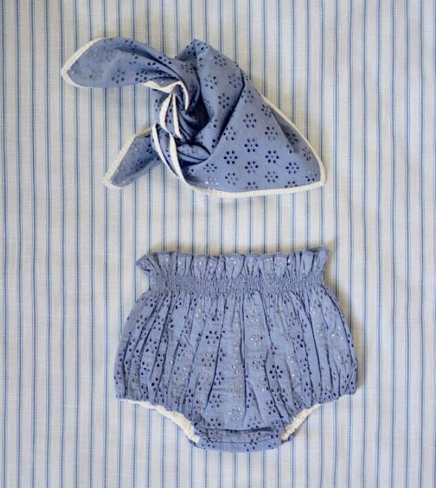 BONJOUR DIARY 蕾絲燈籠褲+方巾組 BABY SET - REVERSIBLE BLOOMER + SCARF