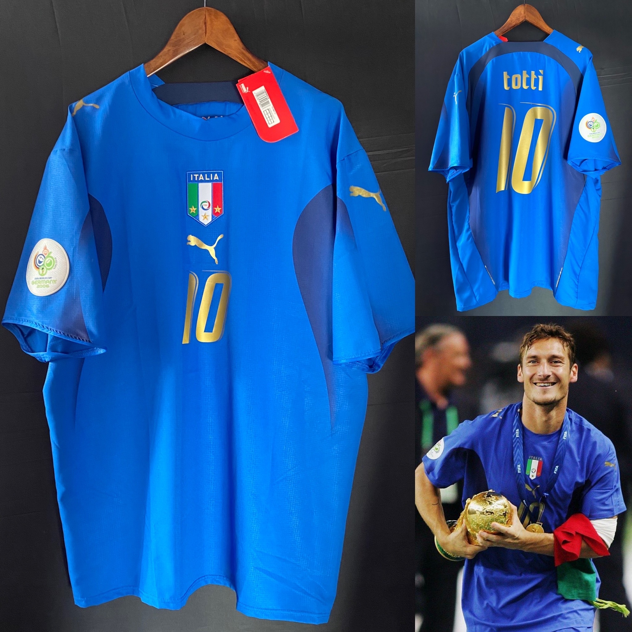 BNWT Italy 2006 FIFA World Cup Puma 3 stars Home Shirt