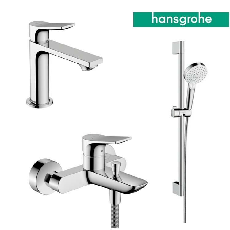 hansgrohe Zebris 72570, -000 + 72575, -000 + 26534, -400 Basin Mixer, Bath Mixer & Shower Set