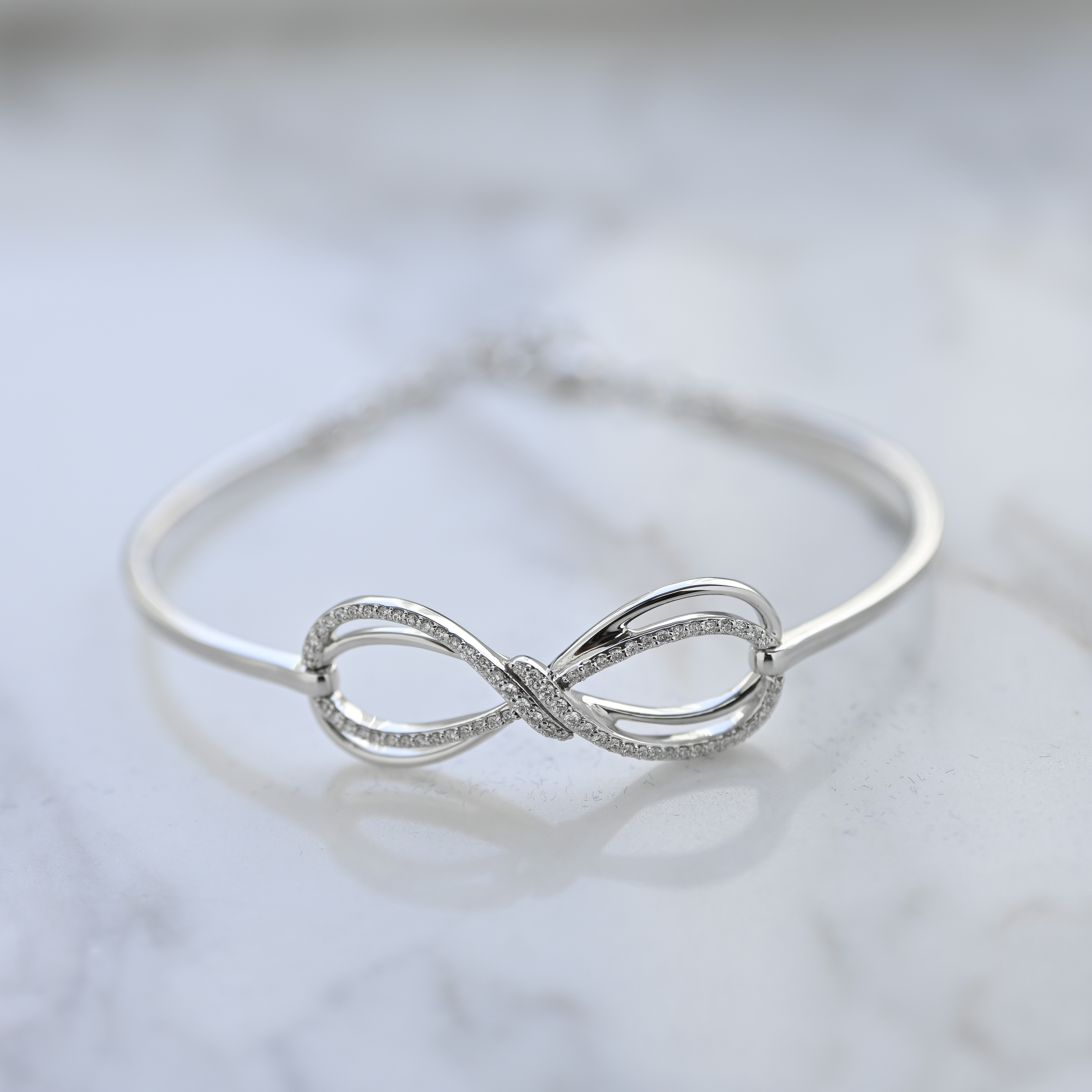 18K Corbata Diamond Bangle Bracelet