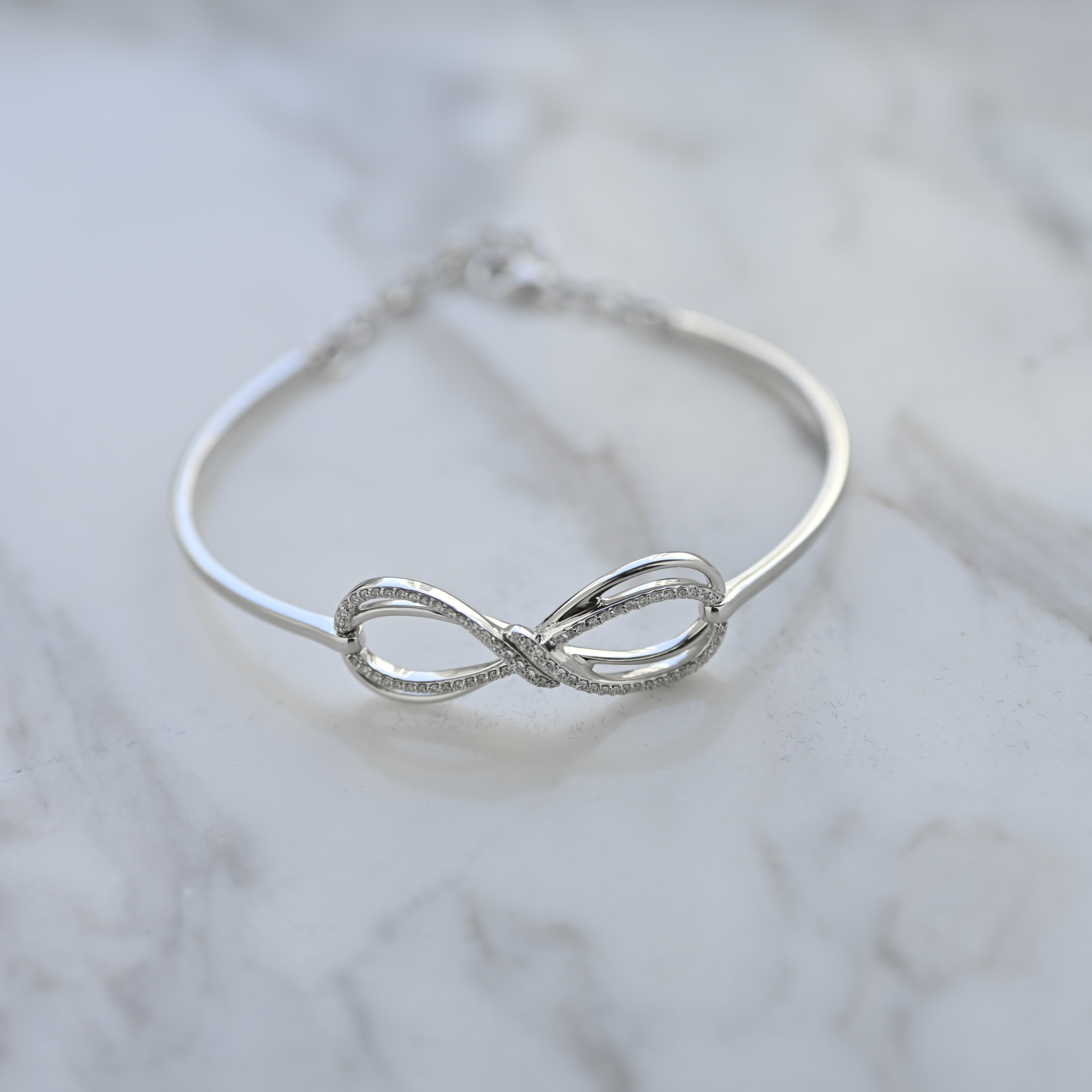 18K Corbata Diamond Bangle Bracelet